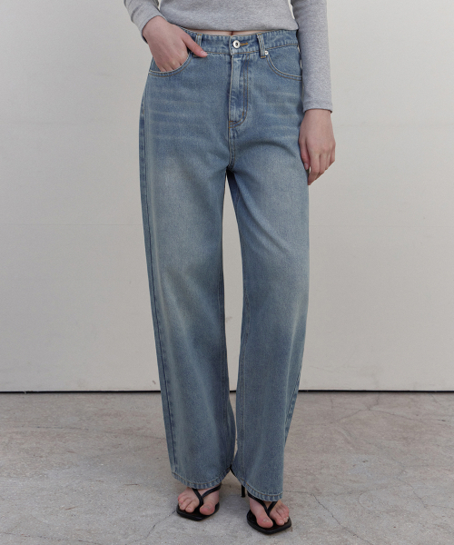 WEDNESDAYOASISFORWOMEN(ウェンズデー オアシス フォー ウーマン)の「スラブサンド セミワイド デニムパンツ_BLUE(WCB6PT04)(デニムパンツ・レディース・ブルー・MEDIUM/SMALL)」の2枚目の写真