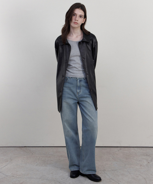 WEDNESDAYOASISFORWOMEN(ウェンズデー オアシス フォー ウーマン)の「スラブサンド セミワイド デニムパンツ_BLUE(WCB6PT04)(デニムパンツ・レディース・ブルー・MEDIUM/SMALL)」の3枚目の写真