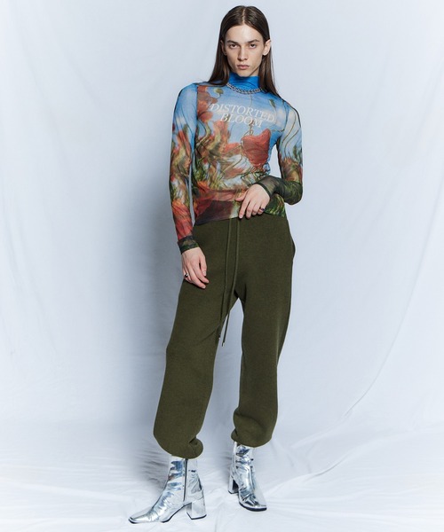 MAISON SPECIAL(メゾンスペシャル)の「【26WINTER PRE-ORDER】DISTORETED BLOOM Logo Sheer Top/DISTORETED BLOOMロゴシアートップ(Tシャツ/カットソー・レディース・ピンク/イエロー/ブルー・FREE)」の4枚目の写真