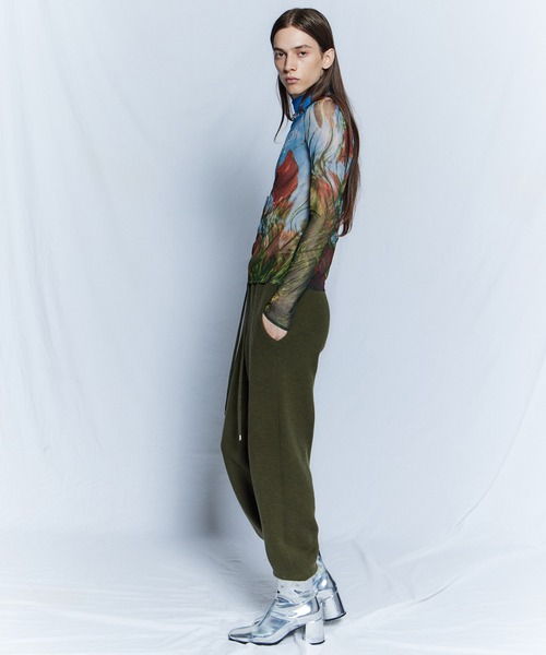 MAISON SPECIAL(メゾンスペシャル)の「【26WINTER PRE-ORDER】DISTORETED BLOOM Logo Sheer Top/DISTORETED BLOOMロゴシアートップ(Tシャツ/カットソー・レディース・ピンク/イエロー/ブルー・FREE)」の5枚目の写真