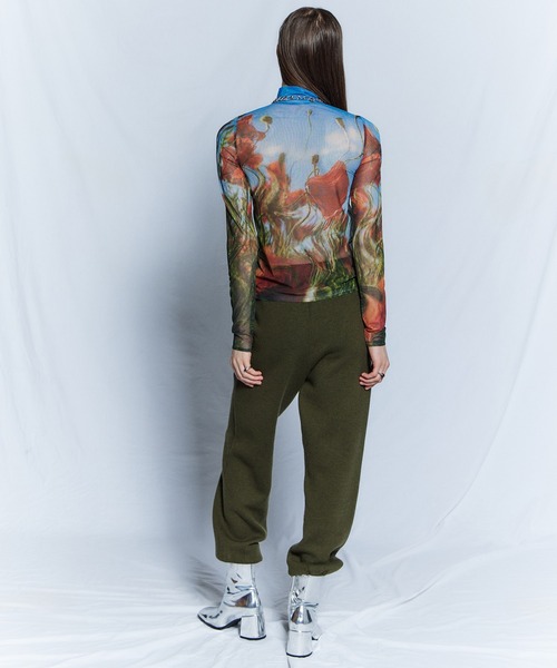 MAISON SPECIAL(メゾンスペシャル)の「【26WINTER PRE-ORDER】DISTORETED BLOOM Logo Sheer Top/DISTORETED BLOOMロゴシアートップ(Tシャツ/カットソー・レディース・ピンク/イエロー/ブルー・FREE)」の6枚目の写真