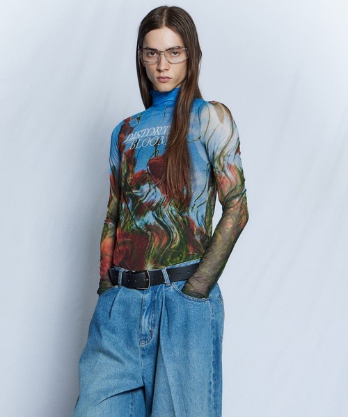 MAISON SPECIAL(メゾンスペシャル)の「【26WINTER PRE-ORDER】DISTORETED BLOOM Logo Sheer Top/DISTORETED BLOOMロゴシアートップ(Tシャツ/カットソー・レディース・ピンク/イエロー/ブルー・FREE)」の7枚目の写真