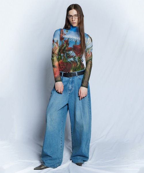 MAISON SPECIAL(メゾンスペシャル)の「【26WINTER PRE-ORDER】DISTORETED BLOOM Logo Sheer Top/DISTORETED BLOOMロゴシアートップ(Tシャツ/カットソー・レディース・ピンク/イエロー/ブルー・FREE)」の8枚目の写真