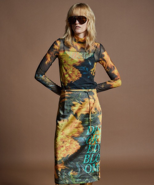 MAISON SPECIAL(メゾンスペシャル)の「【26WINTER PRE-ORDER】DISTORETED BLOOM Logo Sheer Top/DISTORETED BLOOMロゴシアートップ(Tシャツ/カットソー・レディース・ピンク/イエロー/ブルー・FREE)」の19枚目の写真