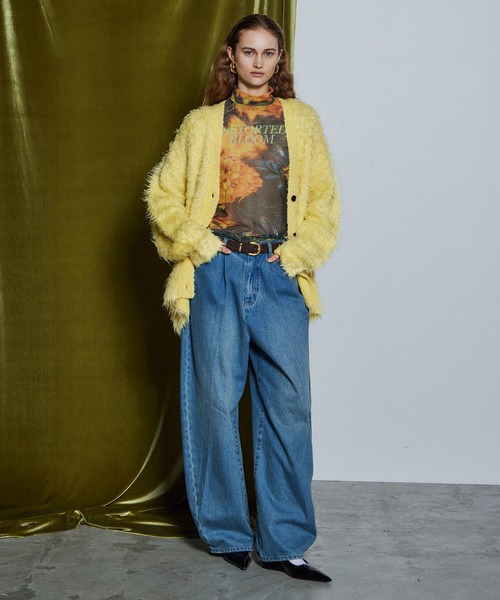 MAISON SPECIAL(メゾンスペシャル)の「【26WINTER PRE-ORDER】DISTORETED BLOOM Logo Sheer Top/DISTORETED BLOOMロゴシアートップ(Tシャツ/カットソー・レディース・ピンク/イエロー/ブルー・FREE)」の22枚目の写真