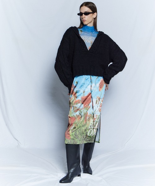 MAISON SPECIAL(メゾンスペシャル)の「【26WINTER PRE-ORDER】DISTORETED BLOOM Logo Sheer Top/DISTORETED BLOOMロゴシアートップ(Tシャツ/カットソー・レディース・ピンク/イエロー/ブルー・FREE)」の13枚目の写真