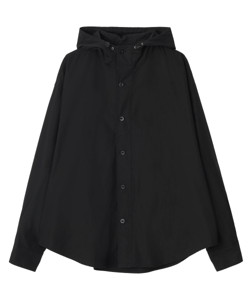 NIGHTWORKDEPT（ナイトワークデプト）の「City Hooded Shirt Jacket_2 Colors（ナイロンジャケット・レディース・ブラック/レッド・SMALL/MEDIUM）」の3枚目の写真