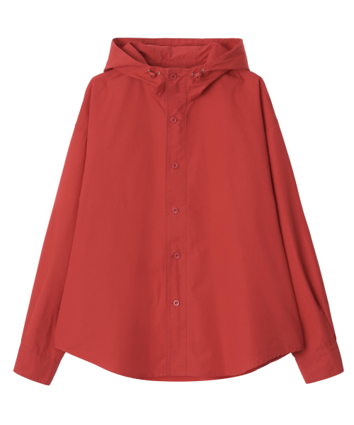 NIGHTWORKDEPT（ナイトワークデプト）の「City Hooded Shirt Jacket_2 Colors（ナイロンジャケット・レディース・ブラック/レッド・SMALL/MEDIUM）」の5枚目の写真