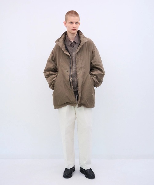 ATON（エイトン）の「【ATON】AIR WEATHER SHORT MODS COAT（モッズコート・メンズ・ブラック/キャメル・6/4/2）」の10枚目の写真