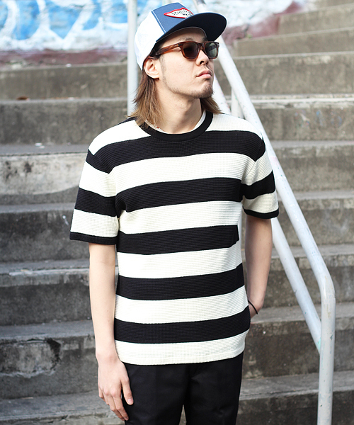 schott（ショット）の「Schott/ショット/THERMAL KNIT BORDER T SHIRT