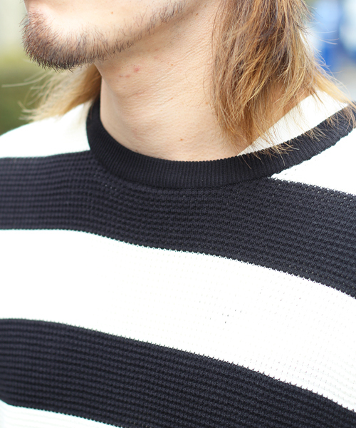 schott（ショット）の「Schott/ショット/THERMAL KNIT BORDER T SHIRT