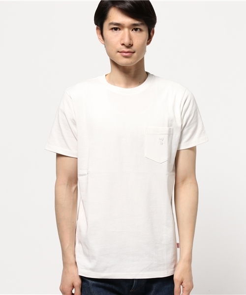 coen（コーエン）の「USAコットンクルーネックポケットTシャツ●（Tシャツ/カットソー・メンズ・オリーブ/ネイビー/ブラック/ホワイト/ベージュ/ライトブルー・SMALL/X-LARGE/MEDIUM/LARGE）」の7枚目の写真