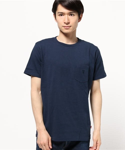 coen（コーエン）の「USAコットンクルーネックポケットTシャツ●（Tシャツ/カットソー・メンズ・オリーブ/ネイビー/ブラック/ホワイト/ベージュ/ライトブルー・SMALL/X-LARGE/MEDIUM/LARGE）」の10枚目の写真