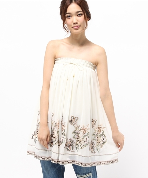 axes femme（アクシーズファム）の「多配色刺繍スカート（スカート・レディース・ピンク/キナリ・MEDIUM）」の10枚目の写真