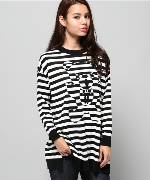 HYSTERIC GLAMOUR（ヒステリックグラマー）の「BEARボーダー編込 プルオーバー（ニット/セーター・レディース・ホワイト/ホワイト系その他/グレー系その他・FREE）」の16枚目の写真