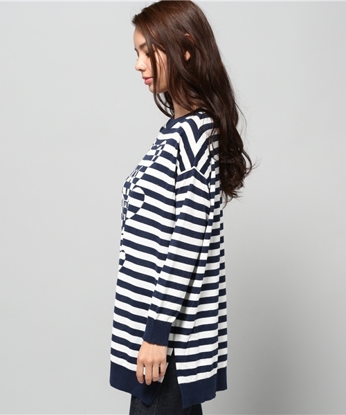 HYSTERIC GLAMOUR（ヒステリックグラマー）の「BEARボーダー編込 プルオーバー（ニット/セーター・レディース・ホワイト/ホワイト系その他/グレー系その他・FREE）」の5枚目の写真