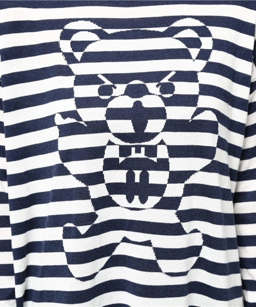 HYSTERIC GLAMOUR（ヒステリックグラマー）の「BEARボーダー編込 プルオーバー（ニット/セーター・レディース・ホワイト/ホワイト系その他/グレー系その他・FREE）」の12枚目の写真