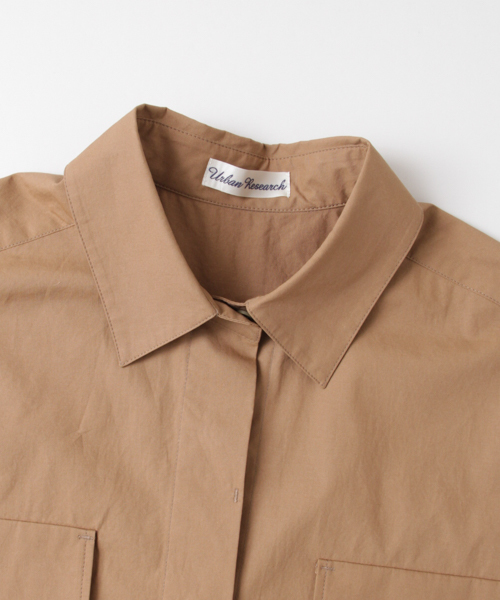 URBAN RESEARCH（アーバンリサーチ）の「UR ポケット付オーバーシャツワンピース（ワンピース・レディース・ブラック/モカ・FREE）」の16枚目の写真