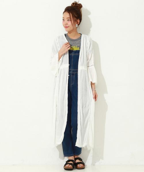 Another Edition（アナザーエディション）の「ガーゼヨウリュウレースロング/AEBC ガーゼヨウリュウLACE LONG◆（カーディガン/ボレロ・レディース・オフホワイト/レッド/ライム・FREE）」の2枚目の写真