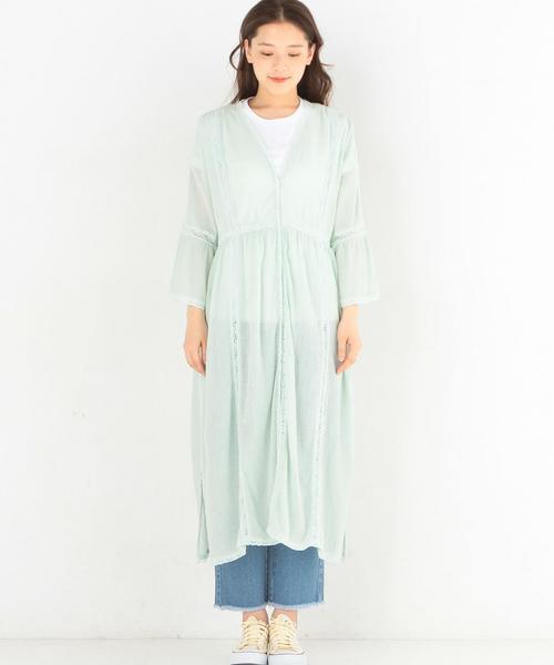 Another Edition（アナザーエディション）の「ガーゼヨウリュウレースロング/AEBC ガーゼヨウリュウLACE LONG◆（カーディガン/ボレロ・レディース・オフホワイト/レッド/ライム・FREE）」の9枚目の写真