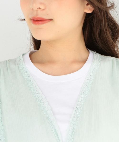 Another Edition（アナザーエディション）の「ガーゼヨウリュウレースロング/AEBC ガーゼヨウリュウLACE LONG◆（カーディガン/ボレロ・レディース・オフホワイト/レッド/ライム・FREE）」の4枚目の写真