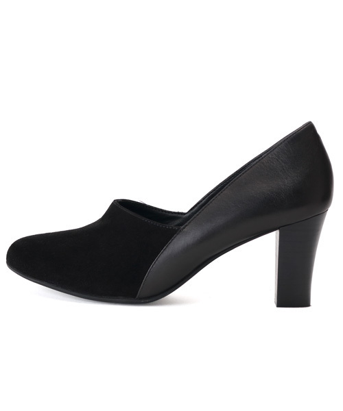 coca(ANDEX shoes product)(コカ)の「coca/コカ 甲深パンプス シューティ 本革切り替え 太めヒール 416014(パンプス・レディース・ブラック/グリーン/ベージュ・22.5cm/24.0cm/22.0cm/23.5cm/24.5cm/23.0cm)」の4枚目の写真