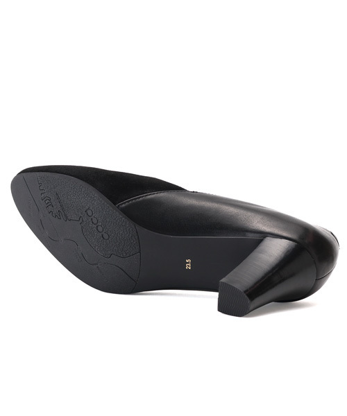 coca(ANDEX shoes product)(コカ)の「coca/コカ 甲深パンプス シューティ 本革切り替え 太めヒール 416014(パンプス・レディース・ブラック/グリーン/ベージュ・22.5cm/24.0cm/22.0cm/23.5cm/24.5cm/23.0cm)」の9枚目の写真