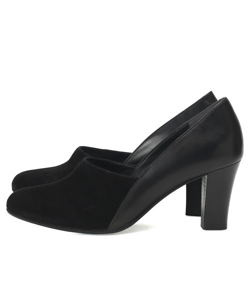 coca(ANDEX shoes product)(コカ)の「coca/コカ 甲深パンプス シューティ 本革切り替え 太めヒール 416014(パンプス・レディース・ブラック/グリーン/ベージュ・22.5cm/24.0cm/22.0cm/23.5cm/24.5cm/23.0cm)」の11枚目の写真