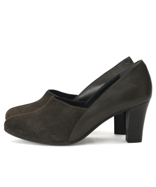 coca(ANDEX shoes product)(コカ)の「coca/コカ 甲深パンプス シューティ 本革切り替え 太めヒール 416014(パンプス・レディース・ブラック/グリーン/ベージュ・22.5cm/24.0cm/22.0cm/23.5cm/24.5cm/23.0cm)」の13枚目の写真