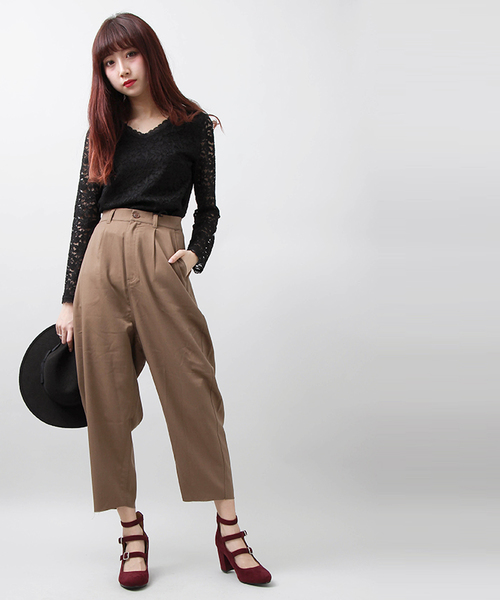 WEGO（ウィゴー）の「DISPARK/カットオフタックパンツ（その他パンツ・レディース・グレー/ピンク/ベージュ・FREE）」の20枚目の写真