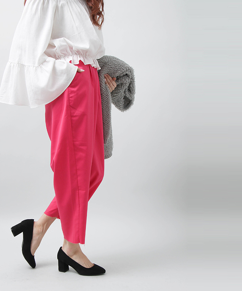 WEGO（ウィゴー）の「DISPARK/カットオフタックパンツ（その他パンツ・レディース・グレー/ピンク/ベージュ・FREE）」の19枚目の写真