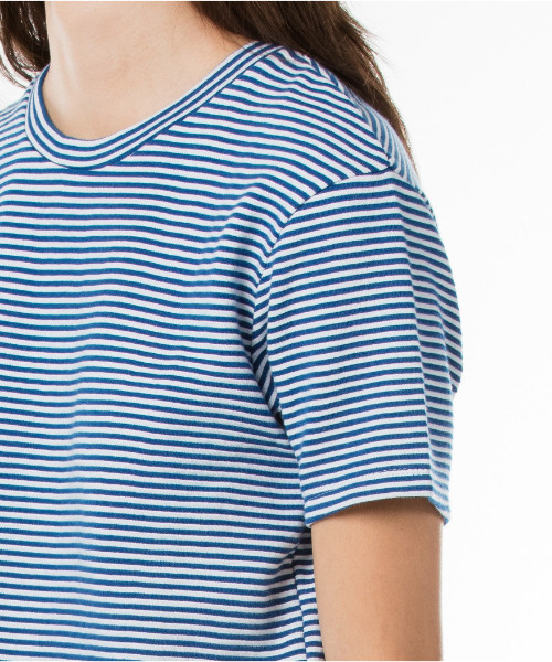 LINE8（ラインエイト）の「LINE8 ボックスTシャツ ボーダー MONACO BLUE（Tシャツ/カットソー・レディース・ブラック・X-SMALL/SMALL/MEDIUM）」の5枚目の写真