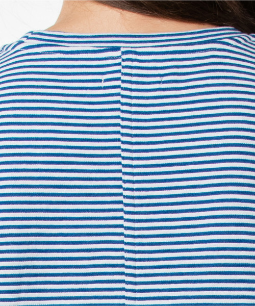 LINE8（ラインエイト）の「LINE8 ボックスTシャツ ボーダー MONACO BLUE（Tシャツ/カットソー・レディース・ブラック・X-SMALL/SMALL/MEDIUM）」の8枚目の写真