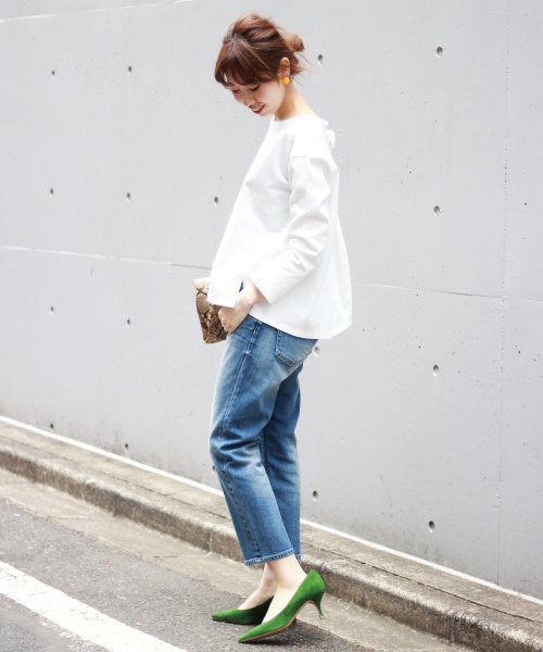 Spick & Span(スピックアンドスパン)の「デラヴェジャージーBACKレースアップ2◆(Tシャツ/カットソー・レディース・ホワイト/ブラック系その他/ホワイト×ネイビー・FREE)」の7枚目の写真