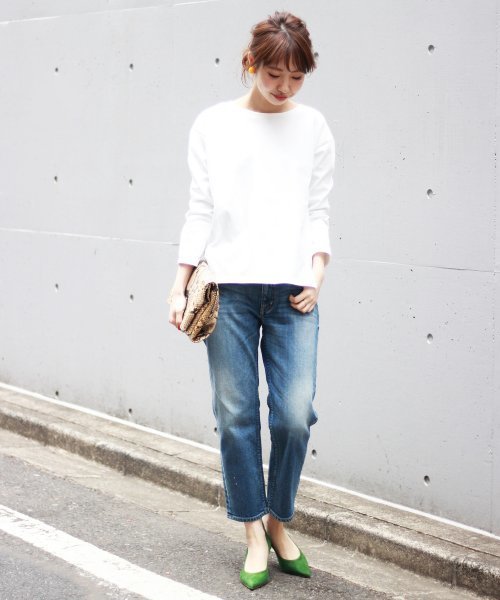 Spick & Span(スピックアンドスパン)の「デラヴェジャージーBACKレースアップ2◆(Tシャツ/カットソー・レディース・ホワイト/ブラック系その他/ホワイト×ネイビー・FREE)」の8枚目の写真