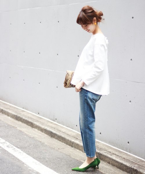 Spick & Span(スピックアンドスパン)の「デラヴェジャージーBACKレースアップ2◆(Tシャツ/カットソー・レディース・ホワイト/ブラック系その他/ホワイト×ネイビー・FREE)」の9枚目の写真