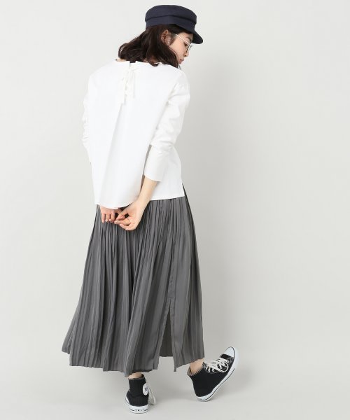 Spick & Span(スピックアンドスパン)の「デラヴェジャージーBACKレースアップ2◆(Tシャツ/カットソー・レディース・ホワイト/ブラック系その他/ホワイト×ネイビー・FREE)」の11枚目の写真