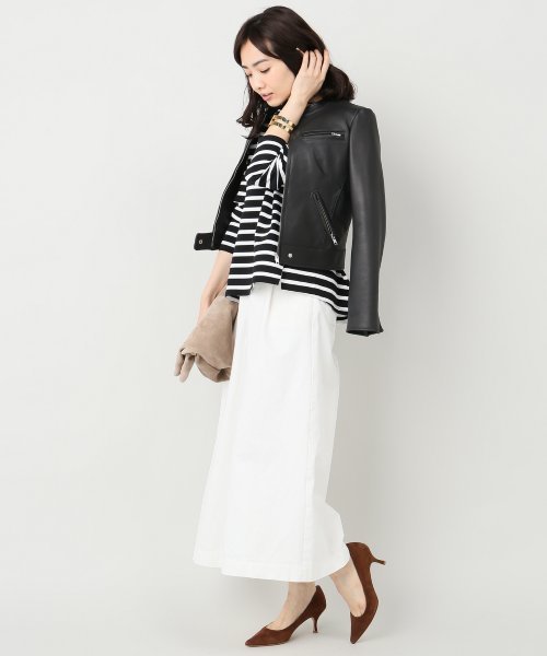 Spick & Span(スピックアンドスパン)の「デラヴェジャージーBACKレースアップ2◆(Tシャツ/カットソー・レディース・ホワイト/ブラック系その他/ホワイト×ネイビー・FREE)」の14枚目の写真