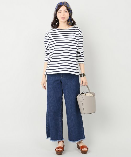 Spick & Span(スピックアンドスパン)の「デラヴェジャージーBACKレースアップ2◆(Tシャツ/カットソー・レディース・ホワイト/ブラック系その他/ホワイト×ネイビー・FREE)」の18枚目の写真