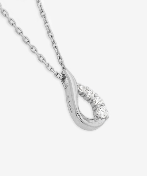 BLOOM アクセサリ シルバー キュービックジルコニア しずく ネックレス BLOOM