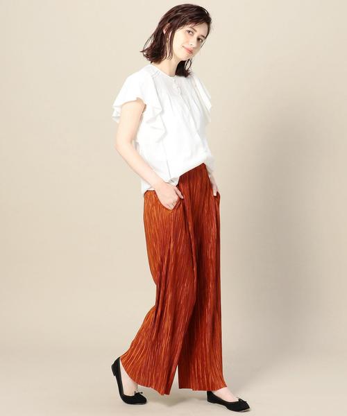 BEAUTY&YOUTH UNITED ARROWS(ビューティーアンドユースユナイテッドアローズ)の「BY プリーツワイドパンツ ◆(その他パンツ・レディース・オレンジ/ネイビー・FREE)」の12枚目の写真