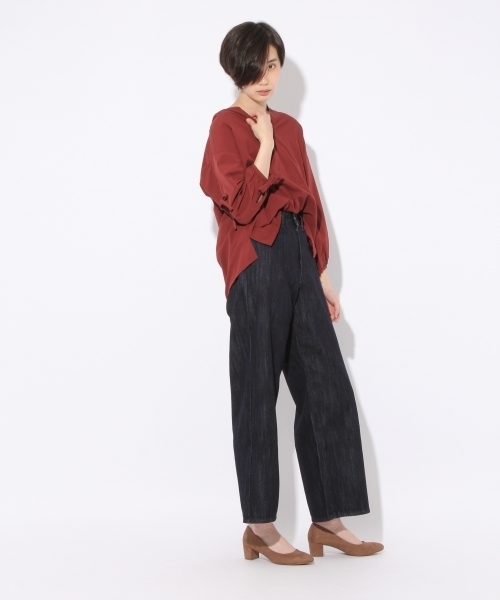 niko and...（ニコアンド）の「CRリボンリボンブラウス（シャツ/ブラウス・レディース・ボルドー/ベージュ/ナチュラル・L/M）」の5枚目の写真