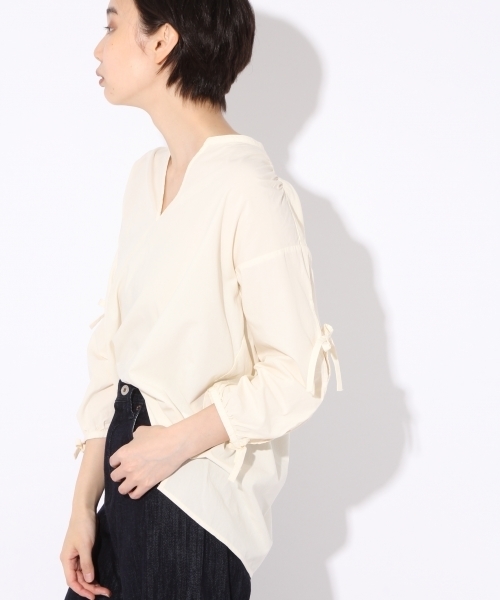 niko and...（ニコアンド）の「CRリボンリボンブラウス（シャツ/ブラウス・レディース・ボルドー/ベージュ/ナチュラル・L/M）」の11枚目の写真