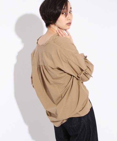 niko and...（ニコアンド）の「CRリボンリボンブラウス（シャツ/ブラウス・レディース・ボルドー/ベージュ/ナチュラル・L/M）」の12枚目の写真