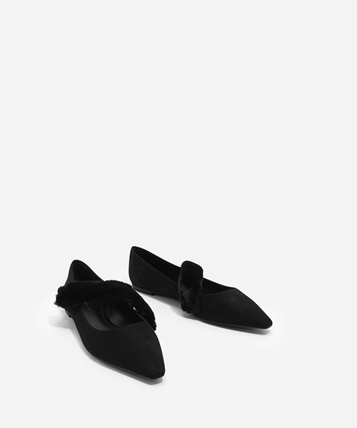 CHARLES & KEITH（チャールズ & キース）の「ファーストラップパンプス / FUR STRAP PUMPS（バレエシューズ・レディース・グレー/ライトブラウン/ブラック・23cm/23.5cm/24.5cm/22.5cm/25cm）」の20枚目の写真