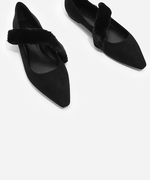 CHARLES & KEITH（チャールズ & キース）の「ファーストラップパンプス / FUR STRAP PUMPS（バレエシューズ・レディース・グレー/ライトブラウン/ブラック・23cm/23.5cm/24.5cm/22.5cm/25cm）」の19枚目の写真