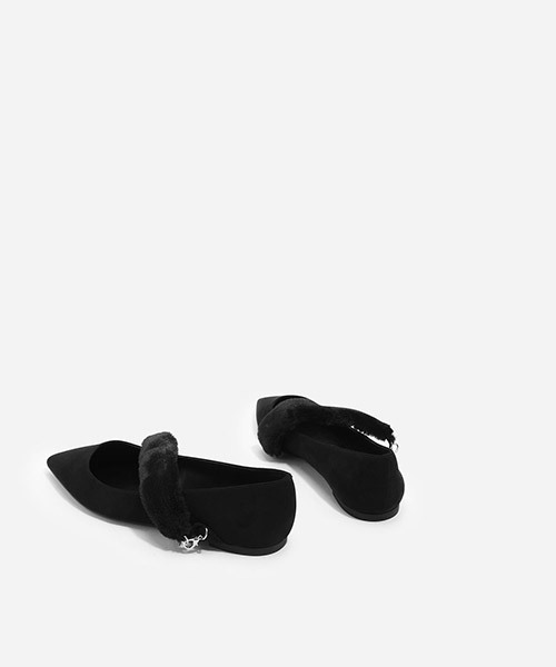 CHARLES & KEITH（チャールズ & キース）の「ファーストラップパンプス / FUR STRAP PUMPS（バレエシューズ・レディース・グレー/ライトブラウン/ブラック・23cm/23.5cm/24.5cm/22.5cm/25cm）」の18枚目の写真