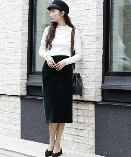 RAY CASSIN（レイカズン）の「ワイドリブ衿メロウプチハイプルオーバー（Tシャツ/カットソー・レディース・オフホワイト/杢グレー/ブラック/キャメル・FREE）」の19枚目の写真