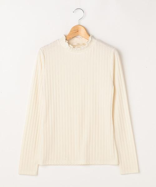 RAY CASSIN（レイカズン）の「ワイドリブ衿メロウプチハイプルオーバー（Tシャツ/カットソー・レディース・オフホワイト/杢グレー/ブラック/キャメル・FREE）」の11枚目の写真