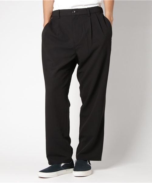 VENCEEXCHANGE（ヴァンスエクスチェンジ）の「T/R/PUワイドタックパンツ               （その他パンツ・メンズ・ブラック/グレー・LARGE/MEDIUM）」の2枚目の写真